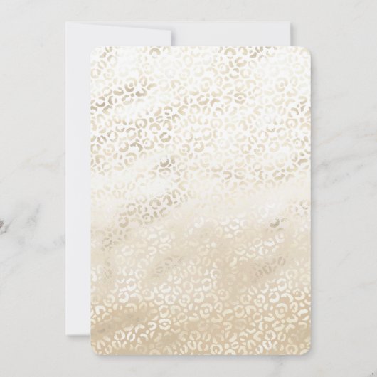 Gold Leopard Print Khaki Cream Beige vrijgezellenf Kaart (Achterkant)