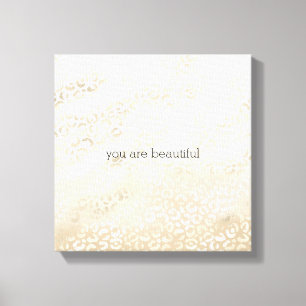 Gold Leopard Print Khaki Cream Beige Waterverf