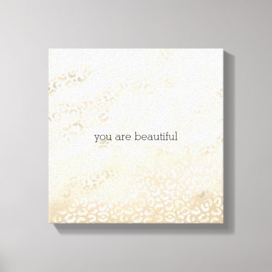 Gold Leopard Print Khaki Cream Beige Waterverf (Voorkant)