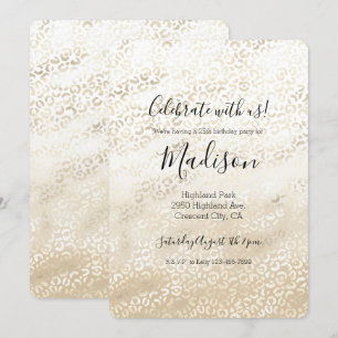 Gold Leopard Print Khaki Cream Beige Waterverf Kaart