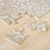 Gold Leopard Print Khaki Cream Beige Waterverf Legpuzzel (Zijkant)