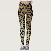 Gold Leopard Print Leggings (Voorkant)