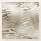 Gold Leopard Print Ombre Glass Onderzetter (Voorkant)