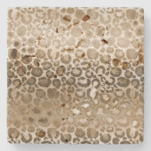 Gold Leopard Print Ombre Stenen Onderzetter (Voorkant)
