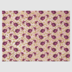 Gold Leopard print roze rozen Floral   Tissuepapier