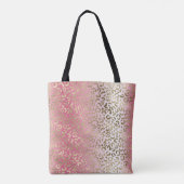 Gold Leopard print roze witte ombre Tote Bag (Achterkant)