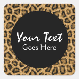 Gold Leopard Print Trendy Fur Pattern Wild Animal Vierkante Sticker