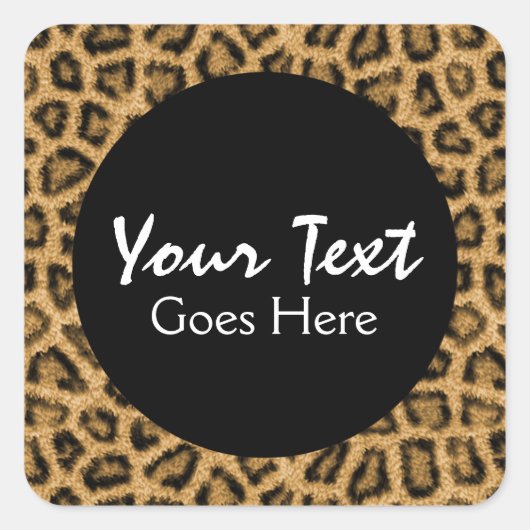 Gold Leopard Print Trendy Fur Pattern Wild Animal Vierkante Sticker (Voorkant)