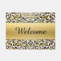 Gold Leopard Print  welkomstkaart