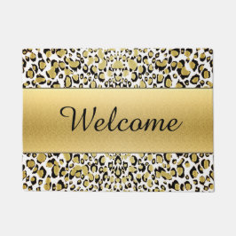 Gold Leopard Print  welkomstkaart Deurmat