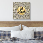 Gold-leopard-printer Canvas Afdruk (Insitu (Slaapkamer))
