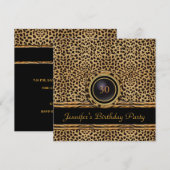 Gold Leopard Rattan Invite 30e verjaardag Kaart (Voorkant / Achterkant)