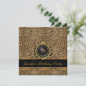 Gold Leopard Rattan Invite 30e verjaardag Kaart (Staand voorkant)