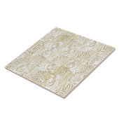 Gold Leopard Tiger Animals Pattern Tegeltje (Zijkant)