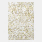 Gold Leopard Tiger Animals Pattern Theedoek (Verticaal)