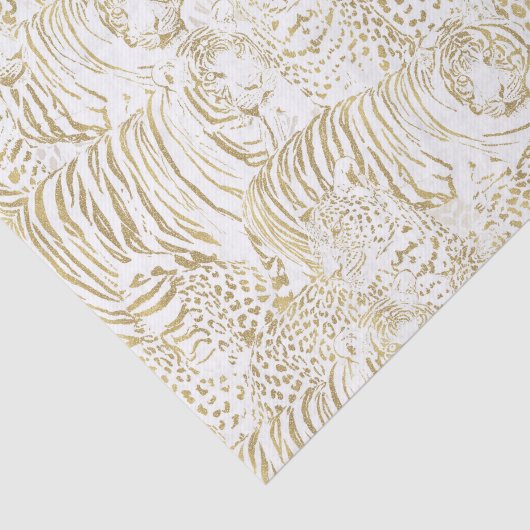 Gold Leopard Tiger Animals Pattern Tissuepapier (Detail)
