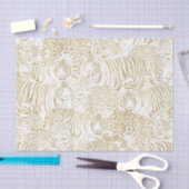 Gold Leopard Tiger Animals Pattern Tissuepapier (Craft)
