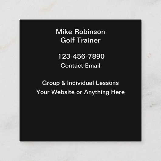 Gold Lessons Training Professioneel Vierkante Visitekaartje (Achterkant)