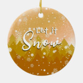 Gold Let It Snow Baby's Tweede Kerstfoto Keramisch Ornament (Achterkant)