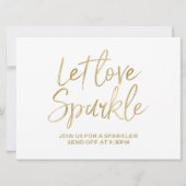 Gold "Let love sparkle" Sparkler Verstuur je bord Kaart (Voorkant)