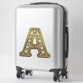 Gold Letter A Encrusted With Diamonds Jewelry Sticker (Koffer)