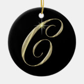 Gold Letter C Monogram Initiaal Ornament Fan Pull (Voorkant)