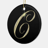 Gold Letter C Monogram Initiaal Ornament Fan Pull (Links)