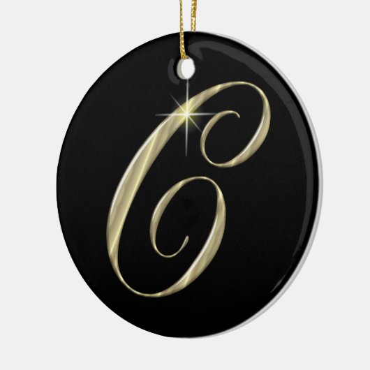 Gold Letter C Monogram Initiaal Ornament Fan Pull (Links)