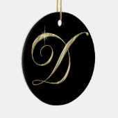 Gold Letter D Monogram Initiaal Ornament Fan Pull (Rechts)