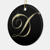 Gold Letter D Monogram Initiaal Ornament Fan Pull (Links)