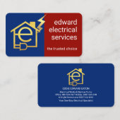 Gold Letter-e Home Electrical Circuit Visitekaartje (Voorkant / Achterkant)