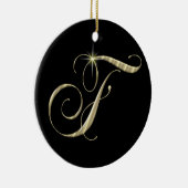 Gold Letter F Monogram Initiaal Ornament (Rechts)