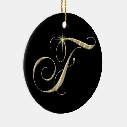 Gold Letter F Monogram Initiaal Ornament (Rechts)