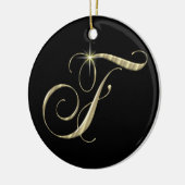Gold Letter F Monogram Initiaal Ornament (Links)