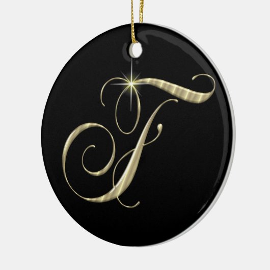 Gold Letter F Monogram Initiaal Ornament (Links)
