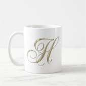 Gold Letter H Monogram Initiaal Cadeaus Koffiemok (Links)