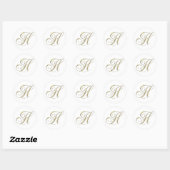 Gold Letter H Monogram Initiaal Cadeaus Ronde Sticker (Vel)