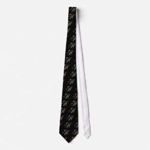 Gold Letter H Monogram Initiaal Cadeaus Stropdas