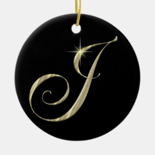 Gold Letter J Monogram Initiaal Ornament Fan Pull
