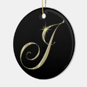 Gold Letter J Monogram Initiaal Ornament Fan Pull (Links)