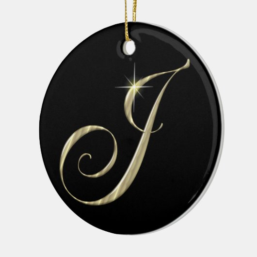 Gold Letter J Monogram Initiaal Ornament Fan Pull (Links)