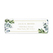 Gold Letter modern Greenery Return Address Label (Voorkant)