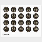 Gold Lettering 500e verjaardag Favor Dank u Ronde Sticker (Vel)