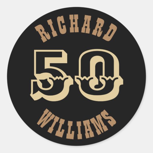 Gold Lettering 500e verjaardag Favor Dank u Ronde Sticker (Voorkant)