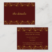 Gold Lettering op Bourgogne met Filippijnse vormge Informatiekaartje (Voorkant / Achterkant)