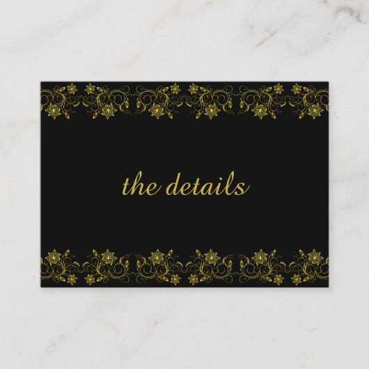 Gold Lettering op zwart met Filippijns design Informatiekaartje (Voorkant)