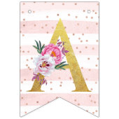 Gold Letters en Unicorns Happy Birthday Bunting F Vlaggetjes (Derde vlag)