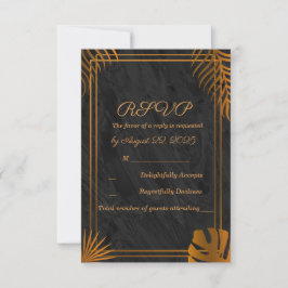 Gold leveert Geometric Lijst Tropical Wedding RSVP Kaartje