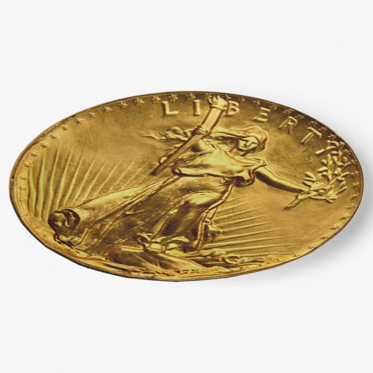 Gold Liberty Dollar Papieren Bordje (Gekanteld)