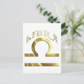 Gold Libra Symbol Astrology Zodiac Briefkaart (Staand voorkant)